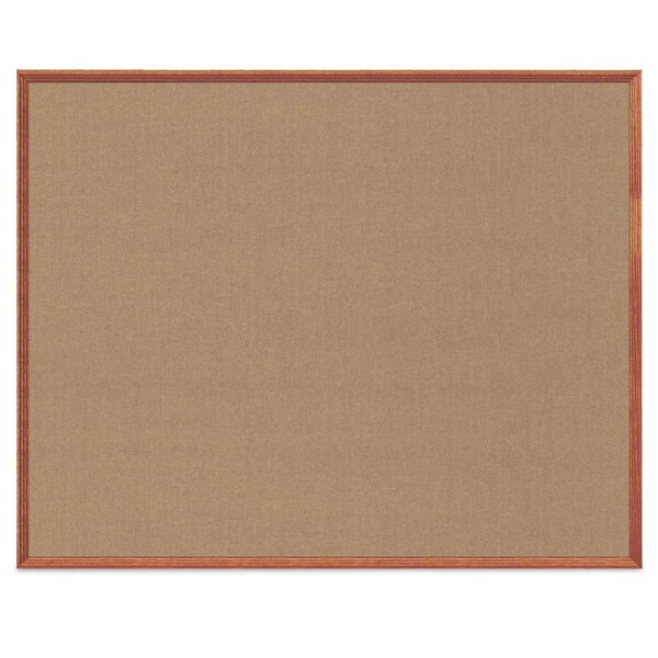 United Visual Products Wood Combo Board, 72"x48", Cherry/White Porcelain & Forbo UVDECORK7248OAK-CHERRY-WHTPORC-FORBO - main